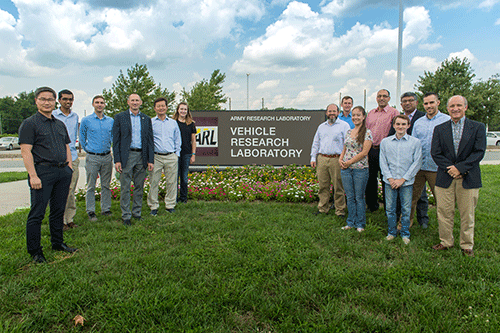 Photo of Engineering faculty and students at Army Research Lab