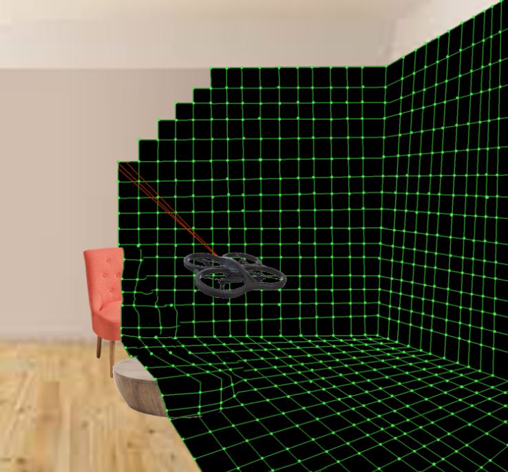 Illustration of a done in an indoor environment