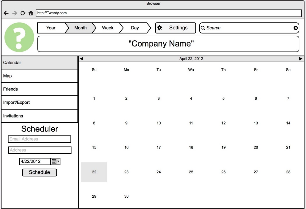 A browser window showing the calendar