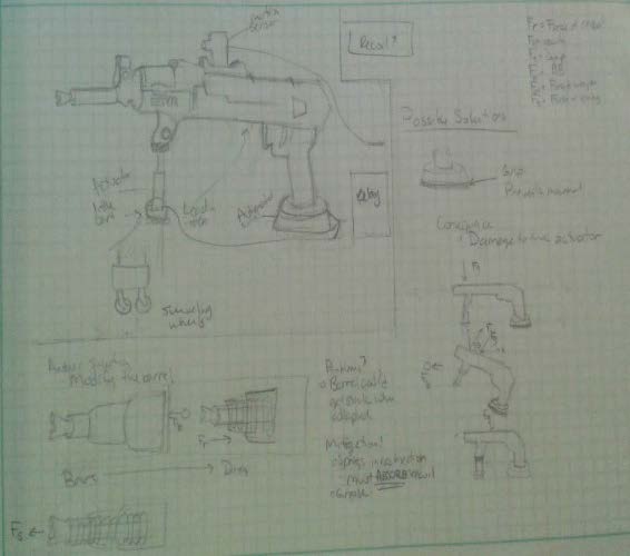 Photo of hand drawing of the parts