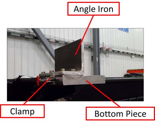 Image showing the angle iron, clamp and the bottom piece