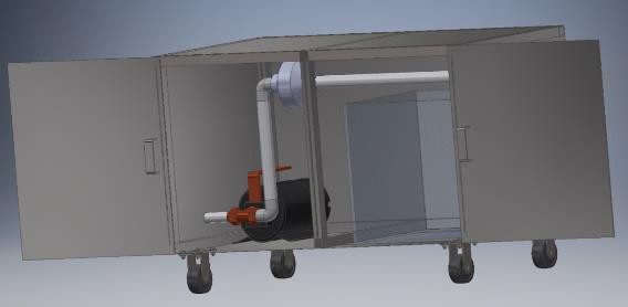 Drawing of the system on four wheels
