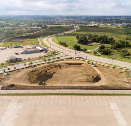 Aerial view of the construction site