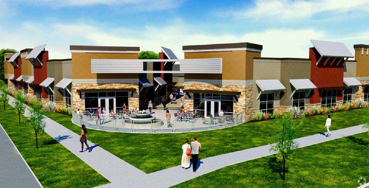 Exterior rendering of the buildings