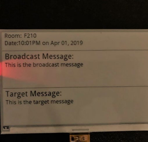 Screenshot showing room #, time, broadcast message and target message