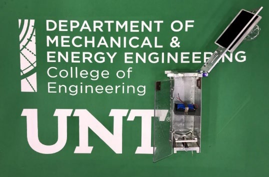 Image of a solar panel attached to the test apparatus