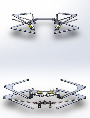 Drawing of the front and rear suspension parts