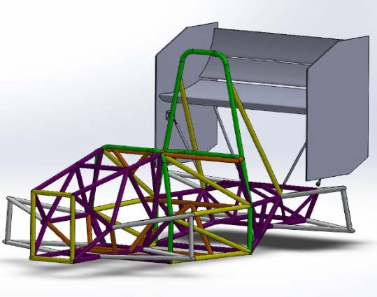 Drawing of the racecar chasis structure