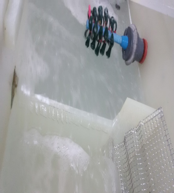 Photo of the spray nozzles connected to PVC pipe
