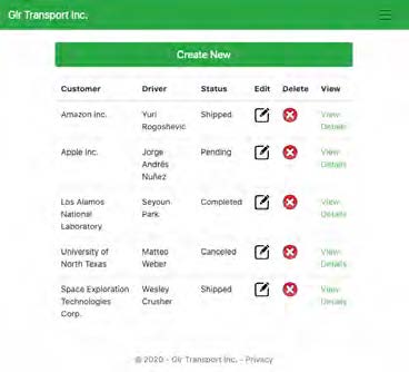 Screenshot of the app