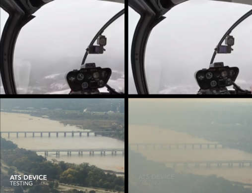 2 pairs of photos showing degraded visual conditions