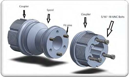 Drawing of the differential with one end separated
