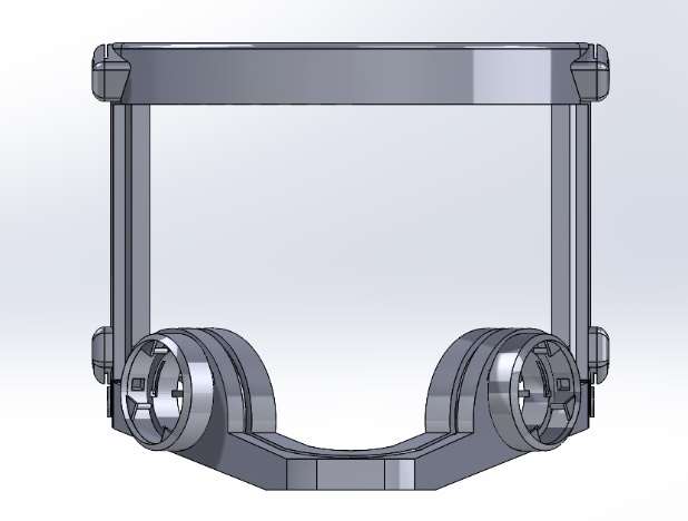 Render of theBioShield device structure with two fan mounts