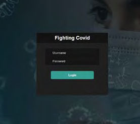 Screenshot of the app login page