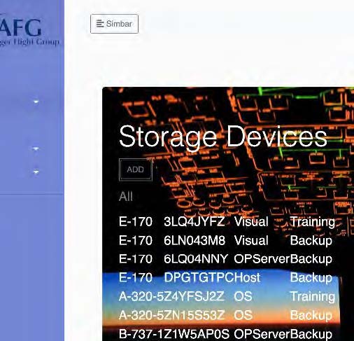 Screenshot showing list of storage devices