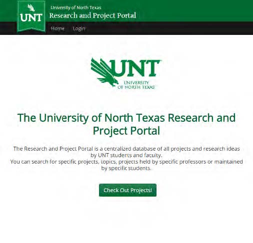 Screenshot ofthe portal home page