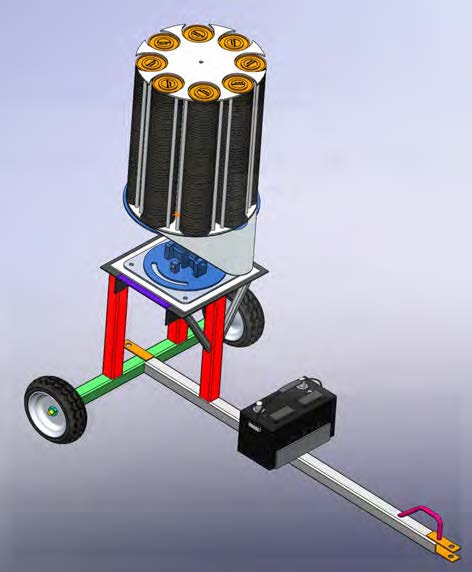 Render of the two wheel stand