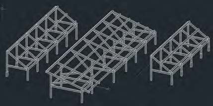 Render of the solar panel support structure