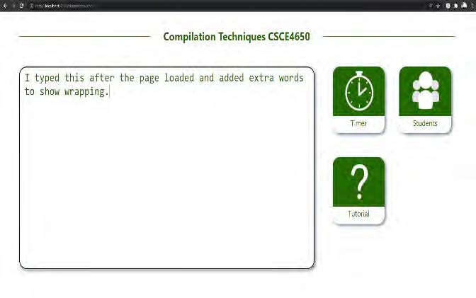 Desktop screenshot showing message box on the left, three function buttons on the right