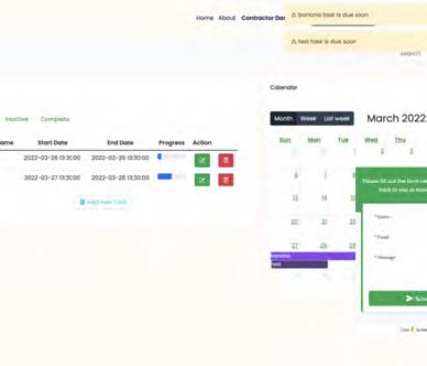 Desktop screenshot showing listings on the left, a calendar on the right