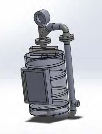 Render of the forced convection, thermal post-curing device