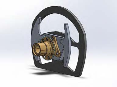 Rendering of the steering wheel with the shifters