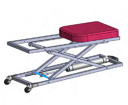 Render of the height adjustable lifting device