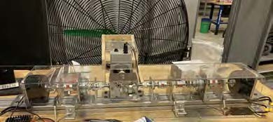 Photo of the drivetrain with a fan