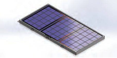 3 solar panels with Piezofilm installed