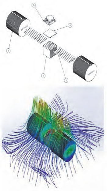 Drawing of the cooling structure and simulation of heat dissipation
