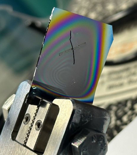 Photo of the thin film on ceramic