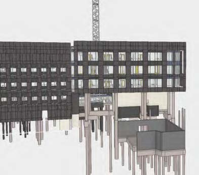 Drawing of the building with underground part