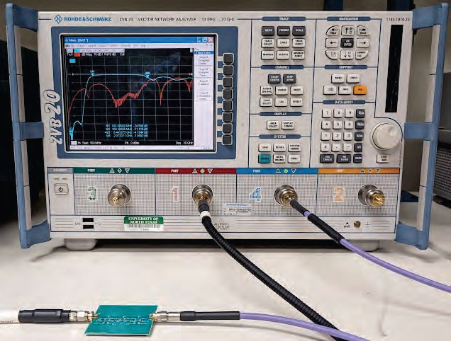 Photo of the instruments testing the filter