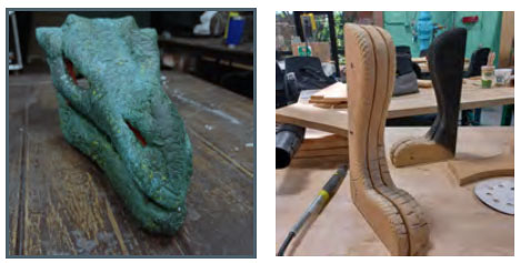 Photos of a dragon head and another part