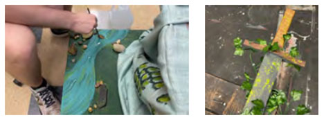 Photo of student painting a part