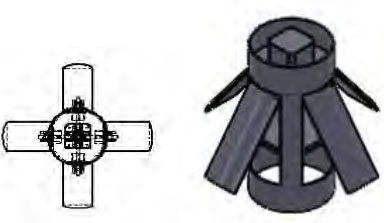 Rendering and top view drawing of the air braking system