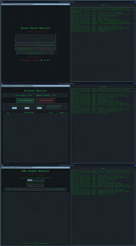 Three screenshots of the software