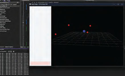 Screenshot of the application showing objects in a 3D map