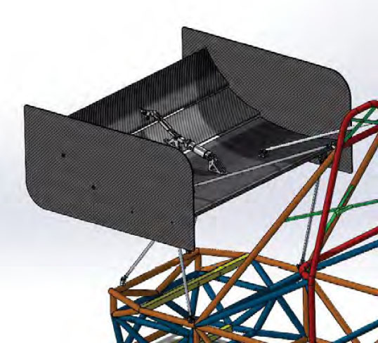 Render of the active rear wing