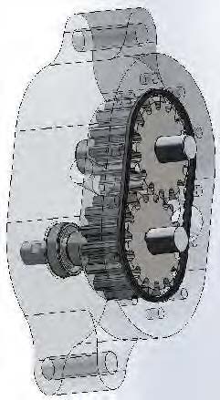 Drawing of the pump with visible inner part