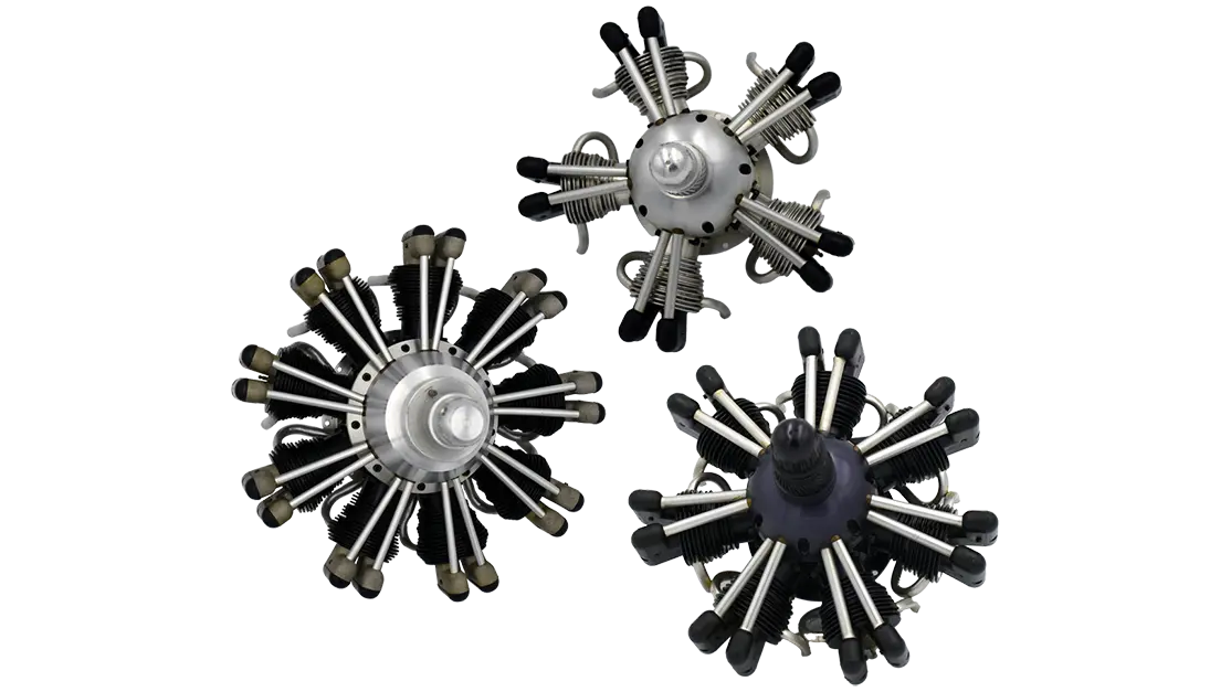 Radial model aircraft engines