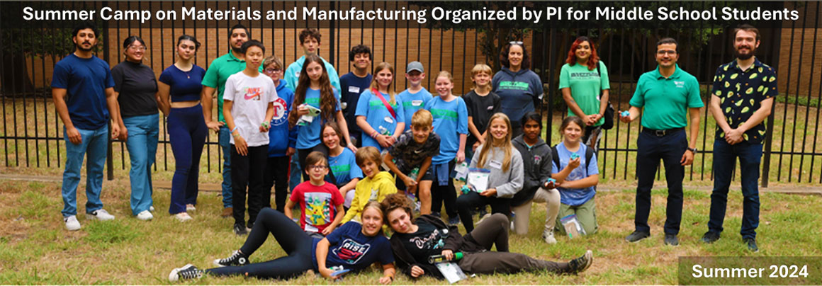 Group photo of the summer camp - students with PI