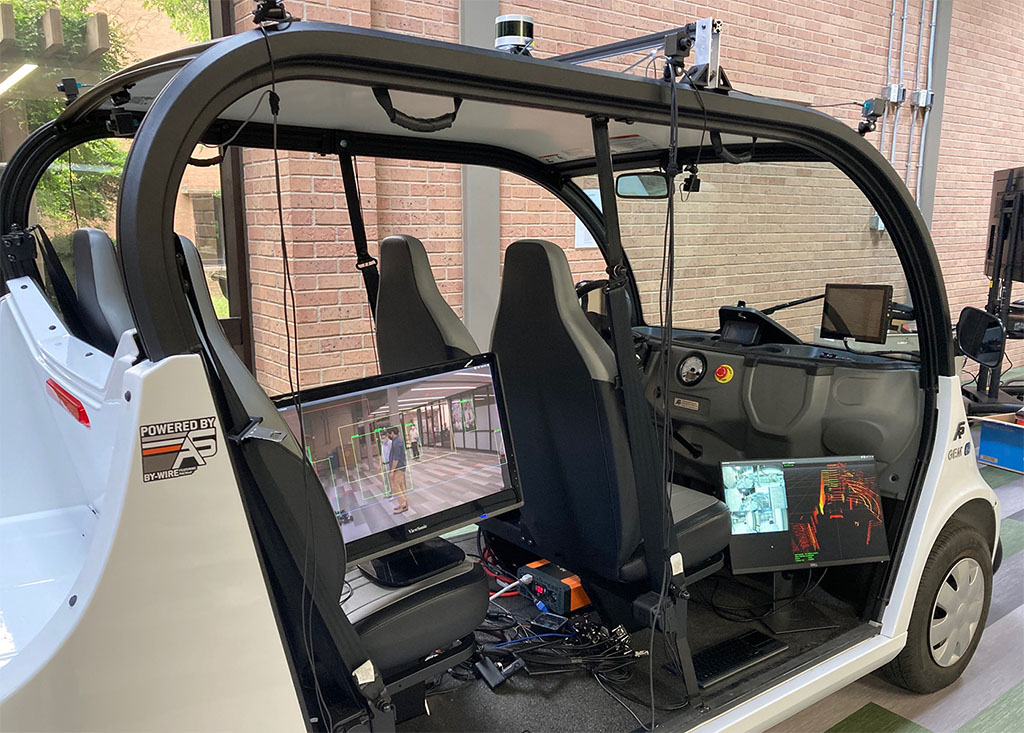 Golf cart converted autonomous vehicle