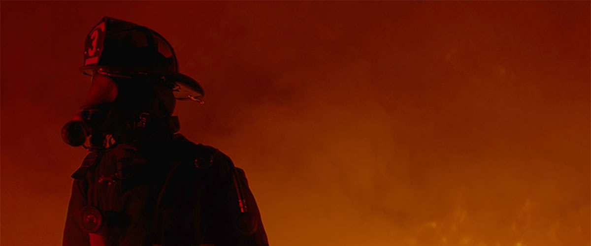A firefighter at the scene