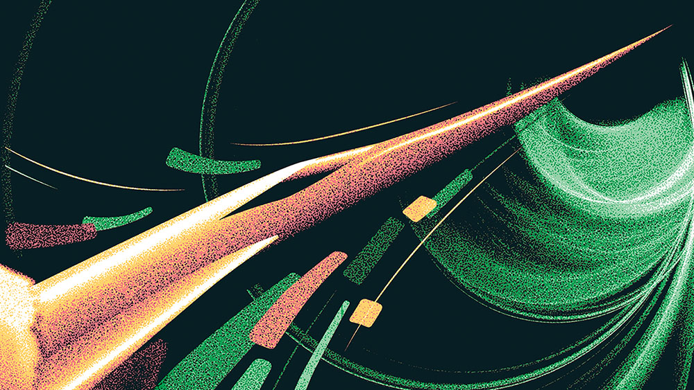 Illustration of speed in space