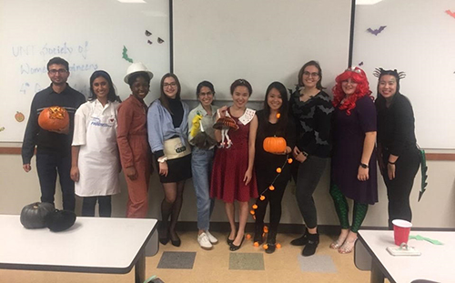 picture of the SWE officers in halloween costumes