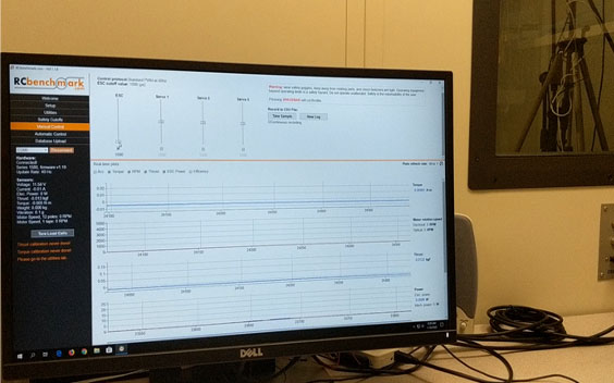 In-chamber testing computer screen