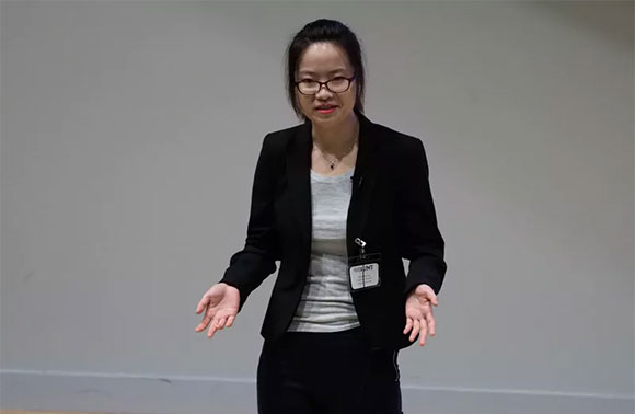 Xiaonan Lu at UNT Three Minute Thesis Competition