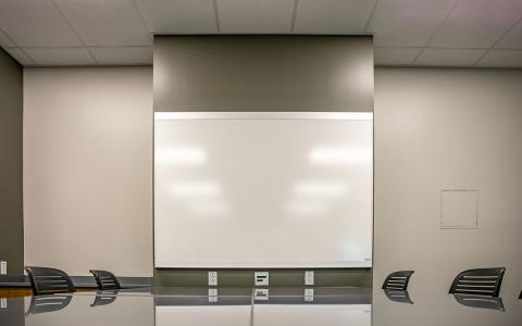 Interior - projection screen in a classroom
